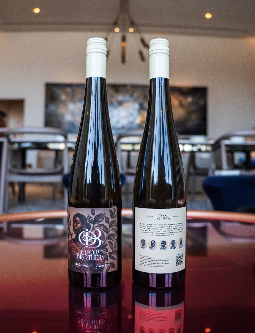 Ofori Brothers Ginger-Infused Riesling bottles